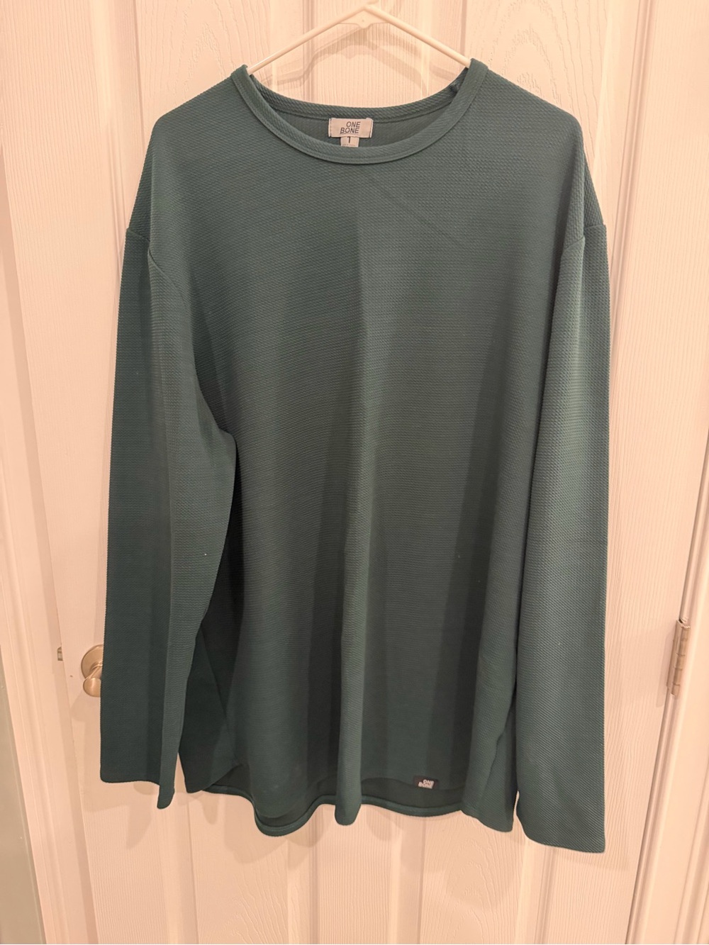 One Bone - Long Sleeve Crewneck Shirt - Green - XXL